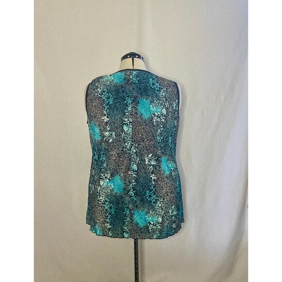 Only 9 Womens turquoise and black plus size stretchy top. Size 3X - Picture 2 of 5